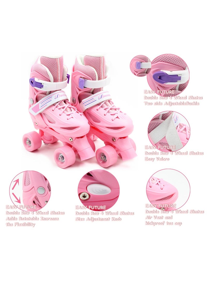 إيزي فيتشور زلاجات إيزي فيوتشر للأطفال، قابلة للتعديل، صفان من العجلات، 4 عجلات، مناسبة للأولاد والبنات، للاستخدام الداخلي والخارجي، تتضمن مجموعة كاملة من معدات الحماية، متوفرة بثلاثة ألوان وأربعة مقاسات، رقم الموديل: 1302H - Image 2